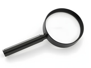 Black Magnifying Glass Isolated on a Pure White Background