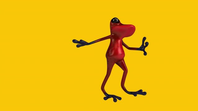 Fun 3D cartoon frog dancing (with alpha channel)