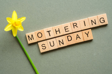 Mothering Sunday Sign on Green