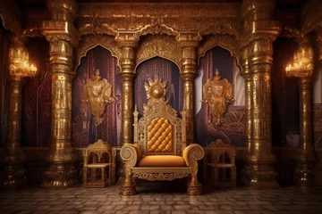 Cercles muraux Vieil immeuble Historical Indian King Throne