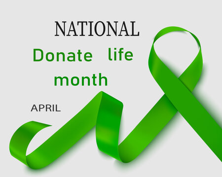 Green ribbon. Scoliosis, Mental Health, and another symbol of awareness. Vector illustration.