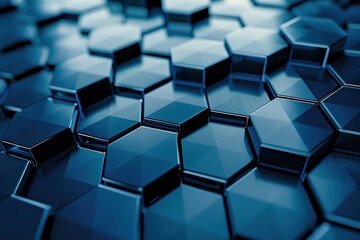 Blue Abstract hexagonal technology concept sci-fi hi-tech future illustration background 3d rendering