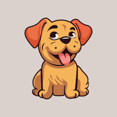 dog smile logo, little dog character vector, 