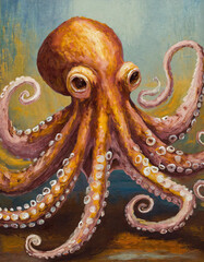 Obraz premium Octopus abstract art painting