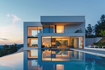 modern house with pool
