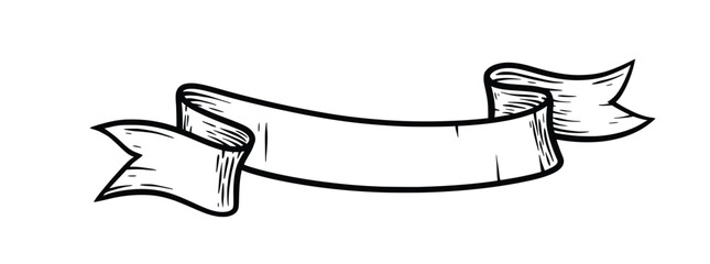 Fototapeta premium Outline sign kit of text banner ribbon