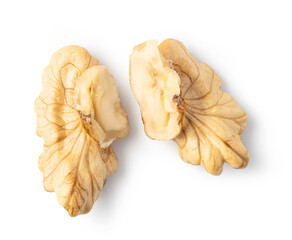 Walnut on white background