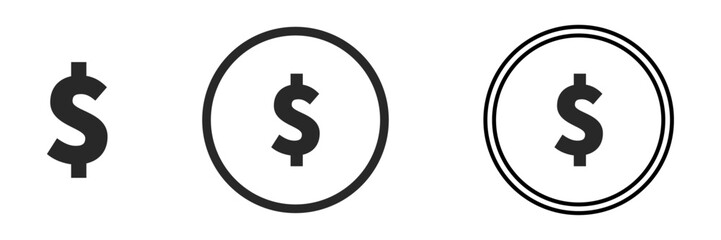 Dollar currency black sign icon vector Illustration - obrazy, fototapety, plakaty