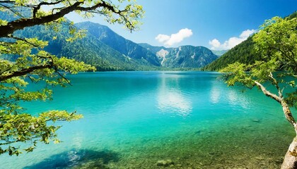 lake in the mountains in summer