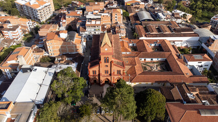El Santuario, Antioquia - Colombia. January 20, 2024. Catholic cult church located in Judea Park