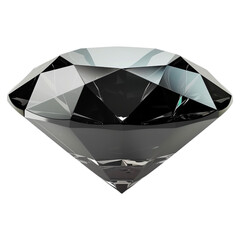 Black diamond, 3D render, isolated on transparent, high-quality illustration.	