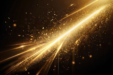 Elevate your design with gold and black abstract elements, boasting a glamorous glitter effect bursting from a cloud.