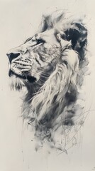 Lion's head portrait