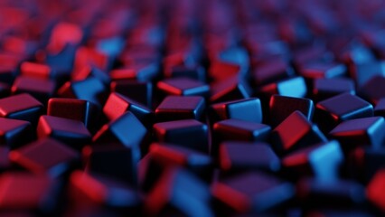 Obraz premium Abstract 3D background composed of cubes, creating a visually striking and geometrically complex landscape..