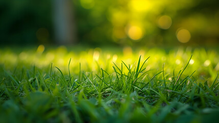 lawn seen up close by macro view