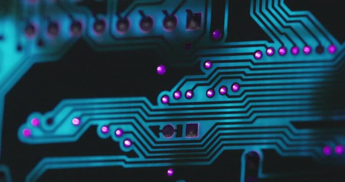 Electronic circuit board close up, background with circuit board