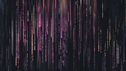 Abstract Digital Rain in Purple Hues Background