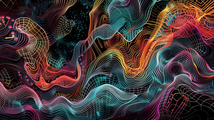 Obraz premium Vibrant Abstract Cosmic Artwork Background