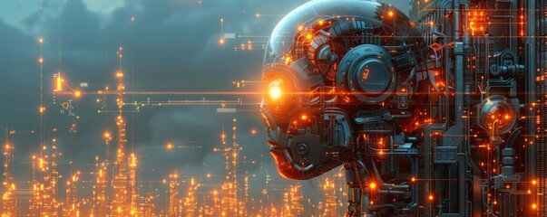 Autonomous decision making AI independent robots solving complex problems - obrazy, fototapety, plakaty
