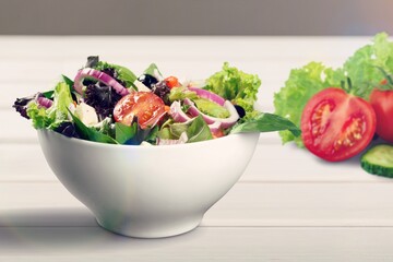 fresh tasty vegetable salad for healthy eating.