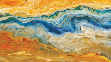 Modern colorful flow poster. Wave Liquid shape color background