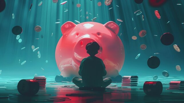 Positive advertising images for investments, financial planning and savings, stocks, financial freedom, copy space, 16:9o