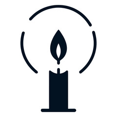 Candle icon isolated of flat style. Vector illustration.
