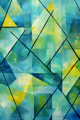 Fascinating Dance of Geometric Shapes and Vibrant Colors: A Harmonious Abstract Art Pattern