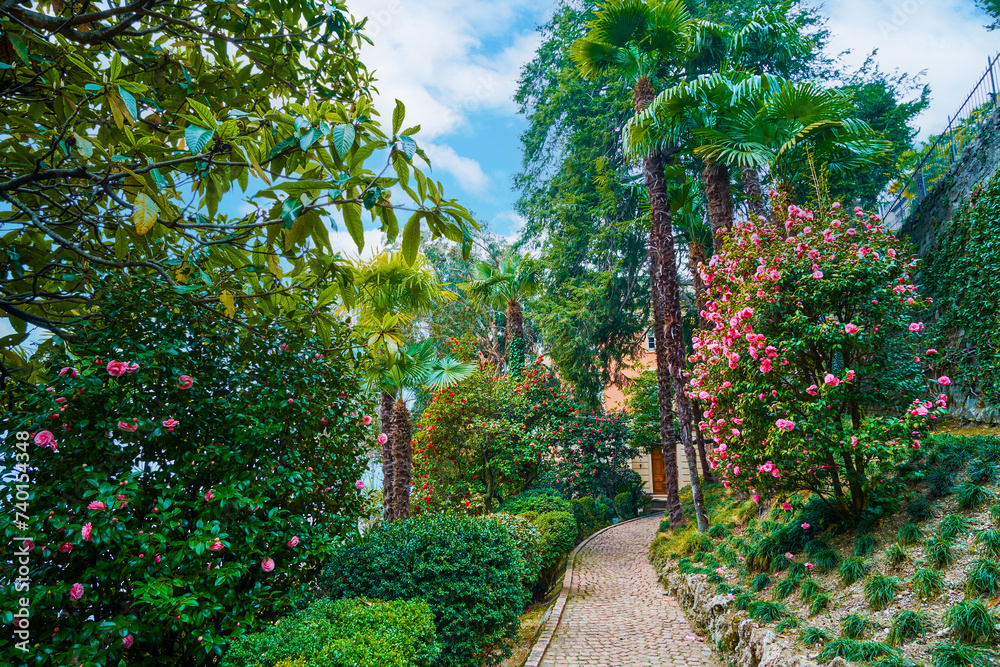 Canvas Prints The garden in Park Villa Heleneum, Lugano, Switzerland