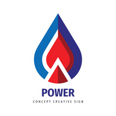 Fire flame drop - vector logo template concept illustration. Abstract creative logo sign. Design element. - 740154540