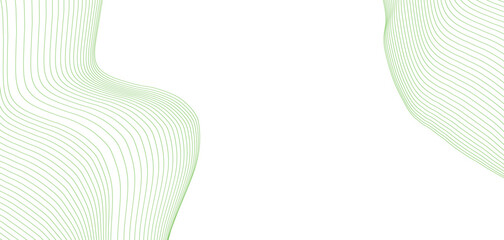 Abstract wavy green background. Thin line wavy abstract vector background. Curve wave seamless pattern. Line art striped graphic template design