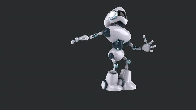 Fun 3D cartoon robot dancing (with alpha channel)