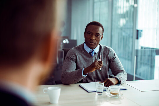African American businessman in a meeting at office