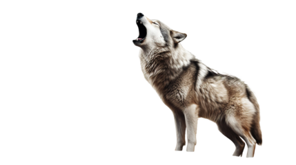 Howling Wolf on white or transparent background