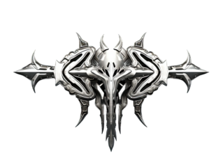 Futuristic Ornament Abstract neo tribal Gothic Symbol on white or transparent background