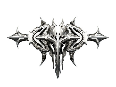 Futuristic Ornament Abstract neo tribal Gothic Symbol on white or transparent background