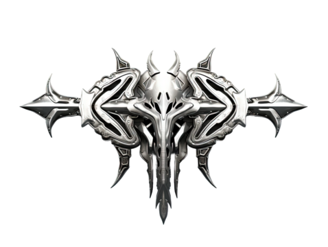 Futuristic Ornament Abstract neo tribal Gothic Symbol on white or transparent background