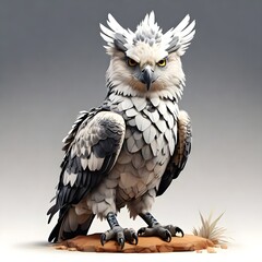 harpy Eagle  in a watercolor style. Generative AI - obrazy, fototapety, plakaty