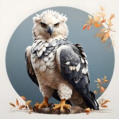 harpy Eagle  in a watercolor style. Generative AI - obrazy, fototapety, plakaty