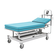 Modern mobile medical bed on white or transparent background