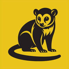 Minimalist Silhouette Vector design of a Kinkajou