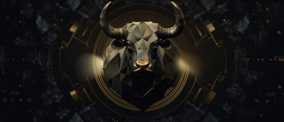 Bulls Head on Black Background