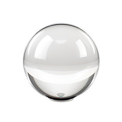 Glass sphere ball on white or transparent background