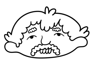 character portrait in doodle style in vector. line art for avatar design sticker coloring postcard poster print