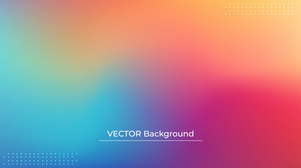 Smooth and blurry colorful gradient mesh background. Modern bright rainbow colors. Easy editable soft colored vector banner template. Premium quality - obrazy, fototapety, plakaty