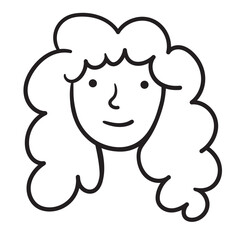 character portrait in doodle style in vector. line art for avatar design sticker coloring postcard poster print
