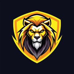 cool and modern lion head esports mascot logo vector