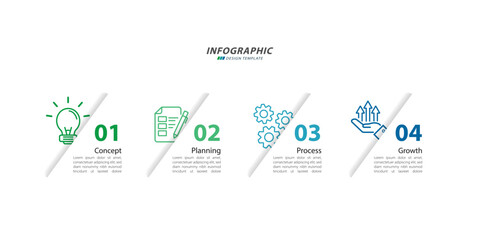Timeline infographic template. 4 Step timeline journey, calendar Flat simple infographics design template. presentation graph. Business concept with 4 options, vector illustration.