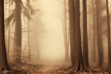 Misty forest scene, perfect for nature backgrounds