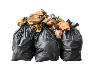 Garbage bags on transparent background
